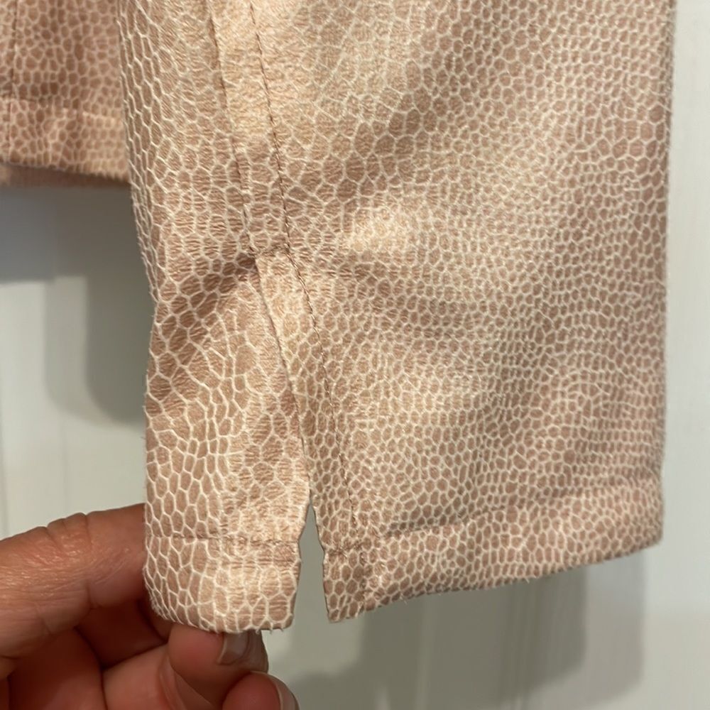 Chico’s light pink Ruffle Front Snakeskin Open Front Jacket - Picture 5 of 7